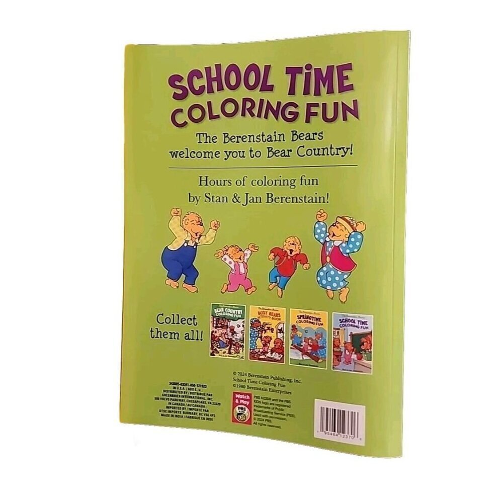 NEW, THE BERENSTAIN BEARS SCHOOL TIME COLORING FUN BOOK - Picture 2 of 2